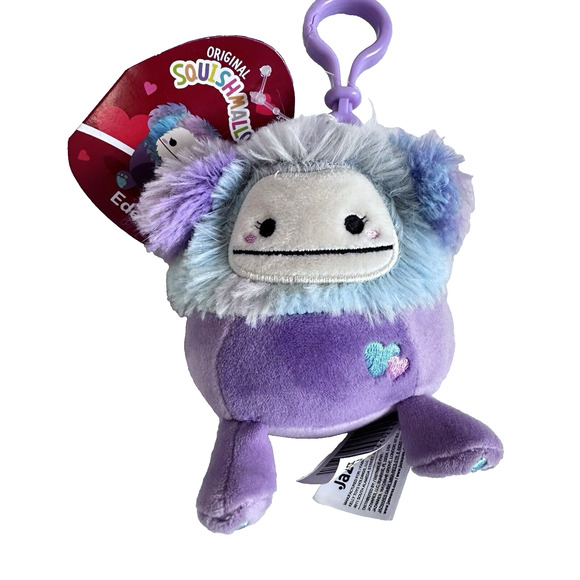 Squishmallows Eden Purple Bigfoot 4.5" Plush NEW 2024 Valentine's‎ Day Hearts - Picture 1 of 2
